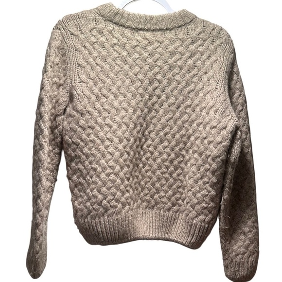 Christina Lehr Cozy Beige Knit Sweater 70% Baby Alpaca Merino Wool Blend Size 1 - Picture 7 of 17
